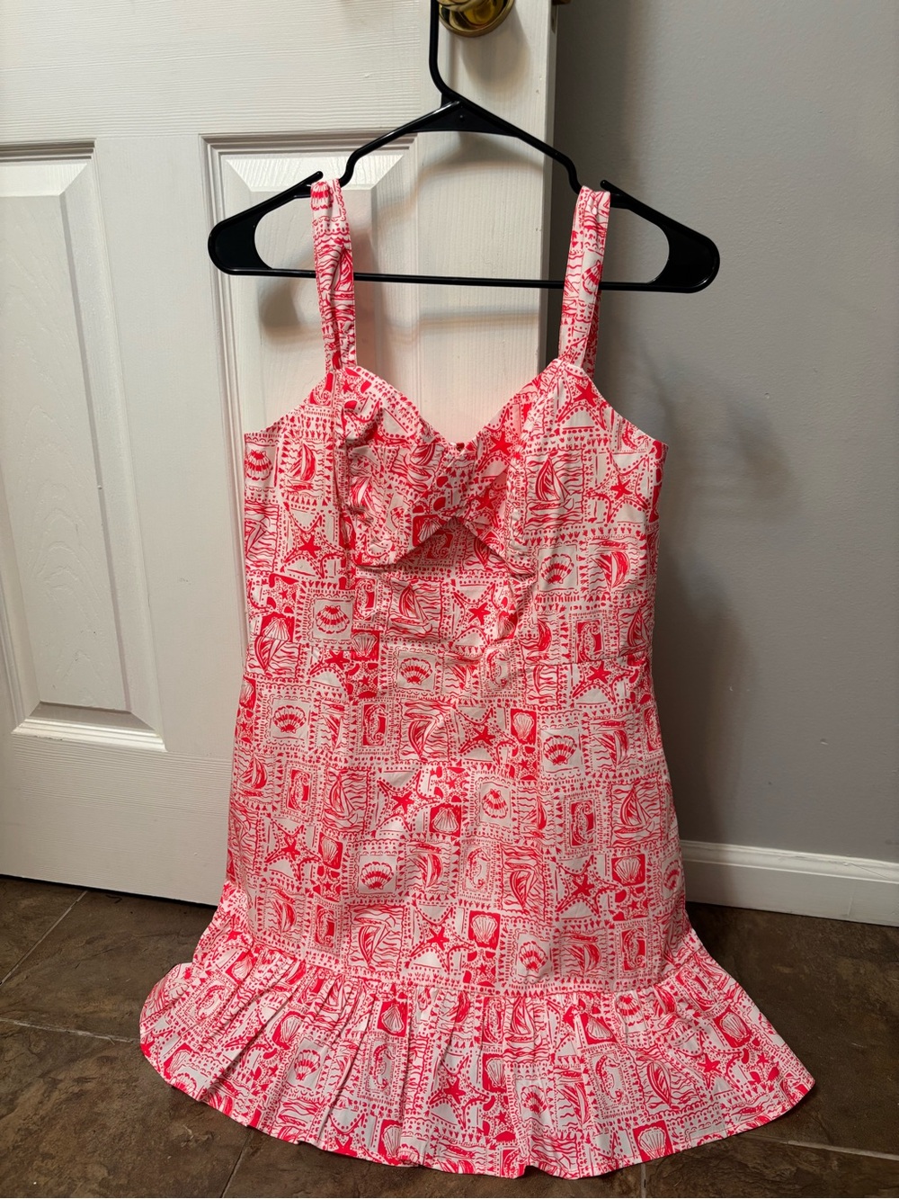 Lilly Pulitzer Coral and White Printed Romper